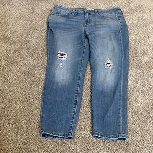 Sonoma Women's Blue Distressed Ankle Skinny Jeans